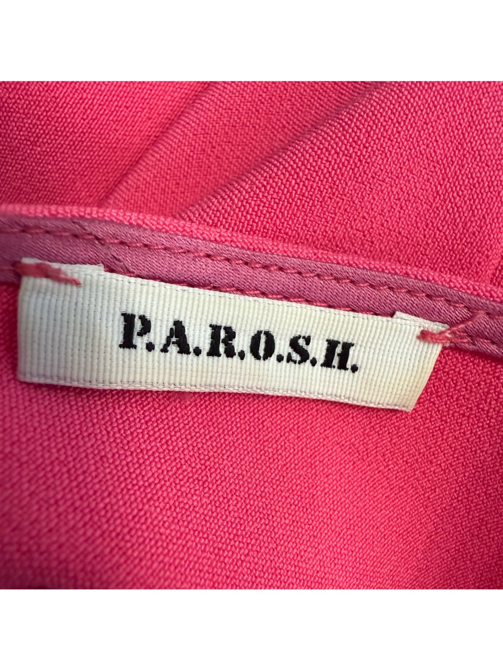 P.A.R.O.S.H. Hot Pink Fuchsia Wrap Waist Midi Dress Size Medium - Picture 3 of 12